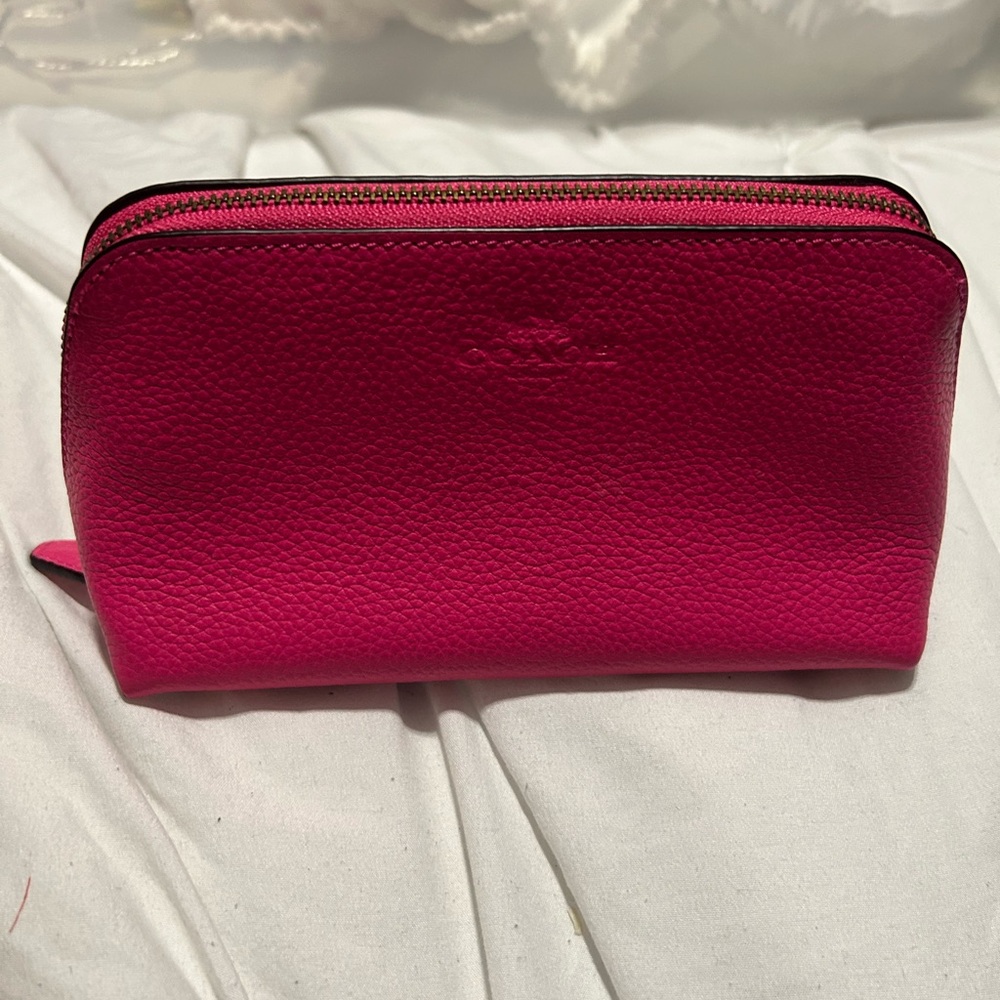 Coach Pink Cosmetic Bag Sleek Travel Essential